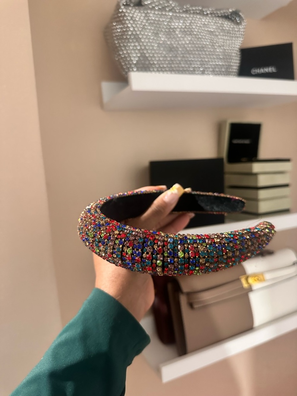 Multicolor Crystal Padded Headband